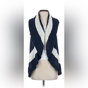 Cabi Circle Navy and White Sweater Vest